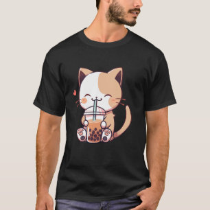 Funny Cat Boba Tea Kawaii Bubble Tea Cute Kitten C T-Shirt