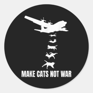 Funny Cat Bombs Anti-war Classic Round Sticker