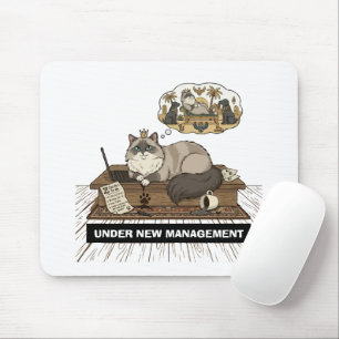 Funny Cat Boss Under New Management WFH Custom Nam Mouse Mat