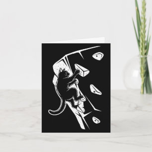 Funny cat bouldering rock climbing cat card