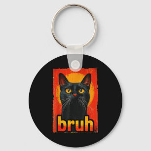 Funny Cat Bruh For Teens Boys Girls Men Women Meme Key Ring
