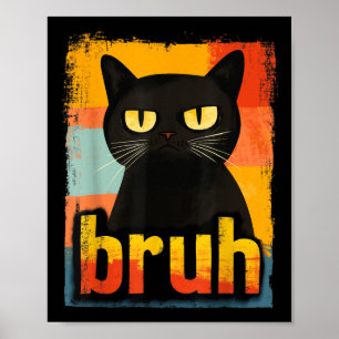 Funny Cat Bruh For Teens Boys Girls Men Women Meme Poster