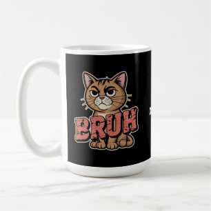 Funny Cat Bruh Meme Graphic Humour Cat Lover Gift Coffee Mug