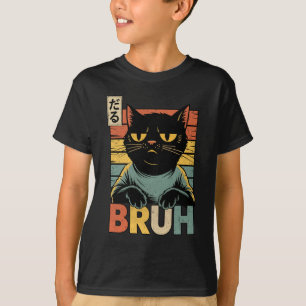 Funny Cat BRUH Teen Boys Girls Men Women Meme Japa T-Shirt