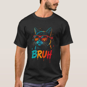 Funny Cat Bruh Wearing Shade Cool Novelty Retro Pe T-Shirt