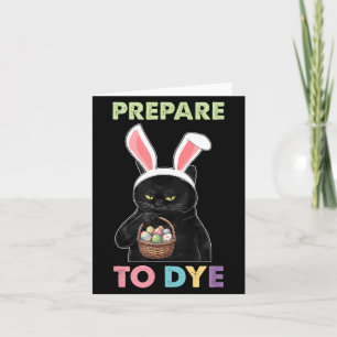 Funny Cat Bunny Ears Prepare to Dye Easter Egg Card