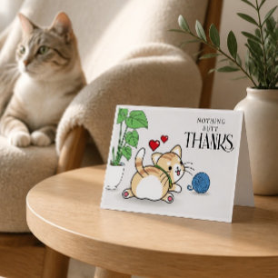 Funny Cat Butt Thank You Card