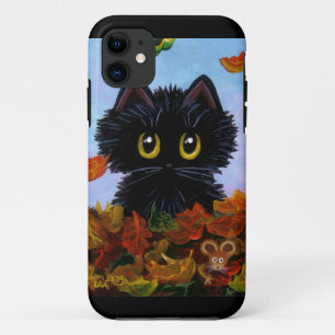 Funny Cat Case Mouse Autumn Leaves Creationarts