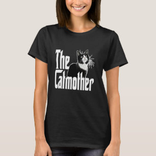 Funny Cat Catmother Black and White Cat Mother Kit T-Shirt