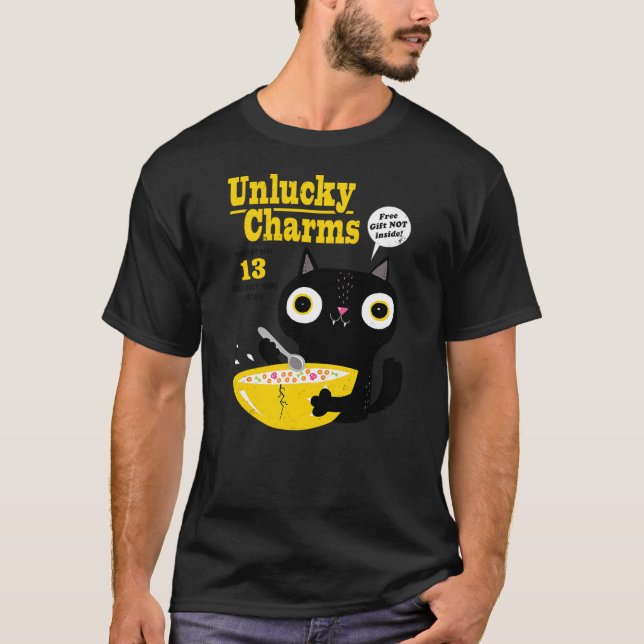 Funny Cat Cereal Unlucky Charms-Official DinoMike  T-Shirt (Front)