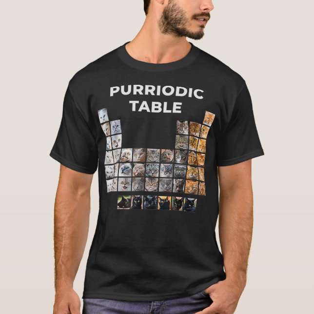 Funny Cat Chemistry Pun Periodic Table Gift For T-Shirt (Front)