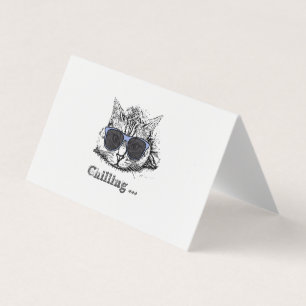 Funny Cat Chilling With Cute Sunglasses Business Card