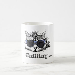 Funny Cat Chilling With Cute Sunglasses Coffee Mug