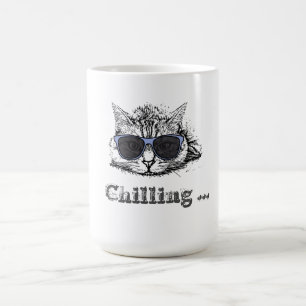 Funny Cat Chilling With Cute Sunglasses Coffee Mug