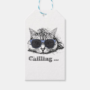Funny Cat Chilling With Cute Sunglasses         Gift Tags