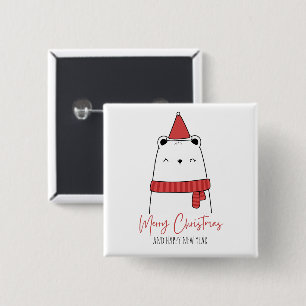 Funny cat christmas 15 cm square badge