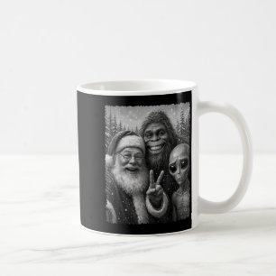 Funny Cat Christmas Bigfoot Alien Santa Snow Selfi Coffee Mug