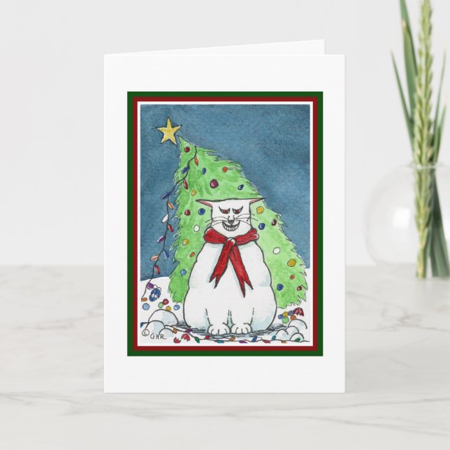 Funny Cat Christmas Card (Front)