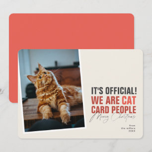 Funny Cat Christmas Card Red Meowy Christmas