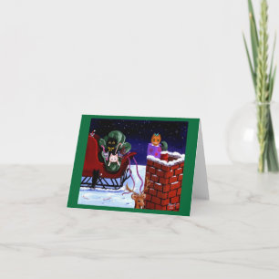 Funny Cat Christmas Card Reindeer Creationarts
