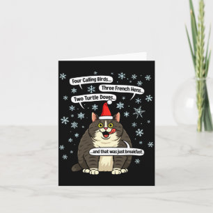 Funny Cat Christmas Carol Meme Merch Santa Hat Kit Card