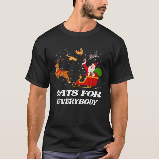 Funny Cat Christmas Cats For Everyone Ugly Christm T-Shirt (Front)