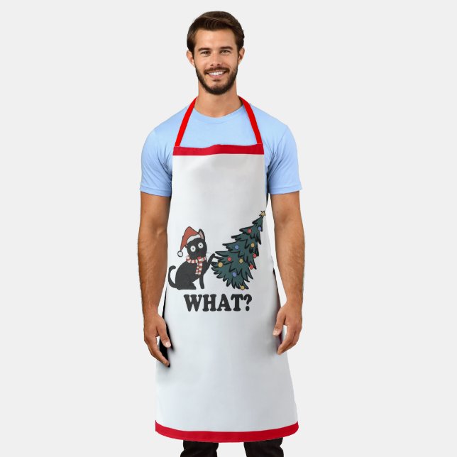 Funny Cat Christmas Dad's Apron (Worn)