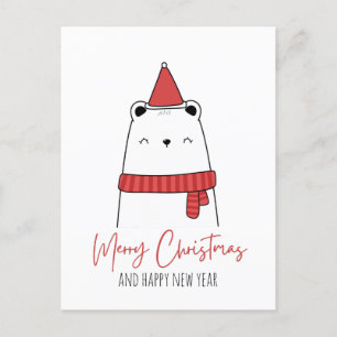 Funny cat christmas  holiday postcard
