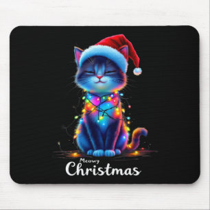 Funny Cat Christmas Humour  Mouse Mat