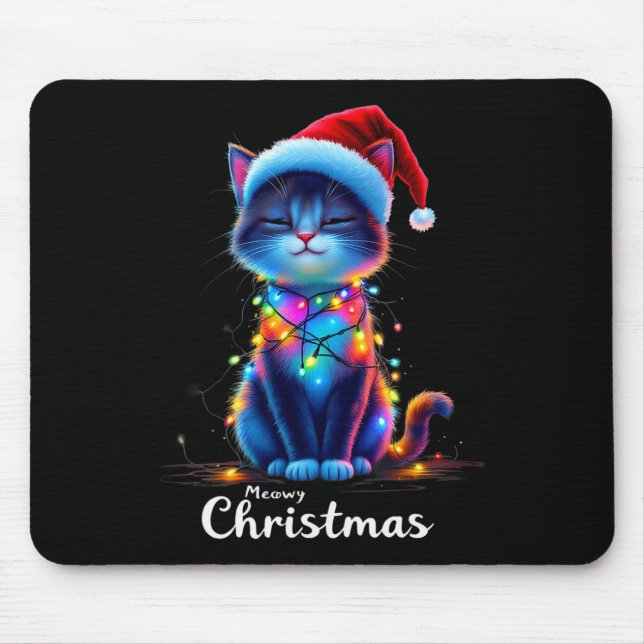 Funny Cat Christmas Humour  Mouse Mat (Front)