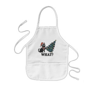 Funny Cat Christmas Kids Apron