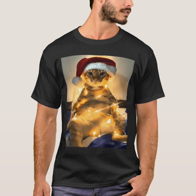 Funny Cat Christmas Meme Shirt Cute Holiday Meme C (Front)