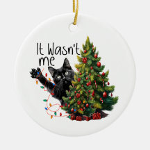 Funny cat Christmas ornament
