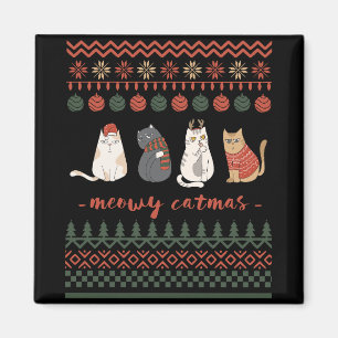 Funny Cat Christmas Pun - Cat Christmas Magnet