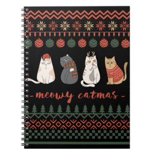 Funny Cat Christmas Pun - Cat Christmas Notebook