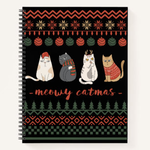 Funny Cat Christmas Pun - Cat Christmas Notebook