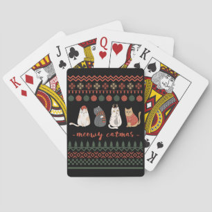 Funny Cat Christmas Pun - Cat Christmas Playing Cards