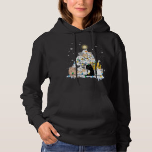 Funny Cat Christmas Tree Cute Cats Design Women Me Hoodie