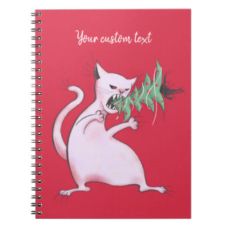 Funny Cat Christmas Tree Eater Holiday Notebook
