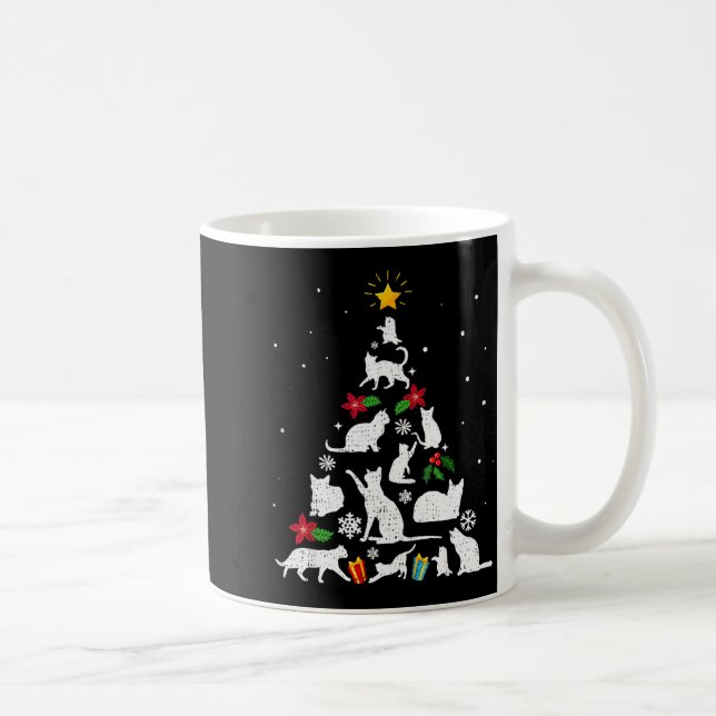 Funny Cat Christmas Tree For Men Women Kids  Coffee Mug (Right)