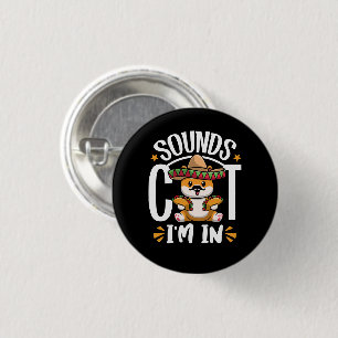 Funny Cat Cinco De Mayo Gift Sombrero Tacos Lover 3 Cm Round Badge