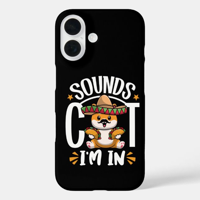 Funny Cat Cinco De Mayo Gift Sombrero Tacos Lover Case-Mate iPhone Case (Back)