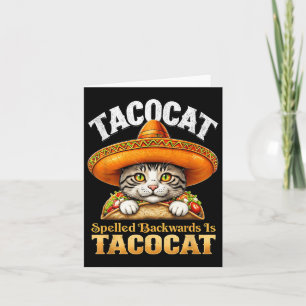Funny Cat Cinco De Mayo Tacocat Spelled Backward I Card
