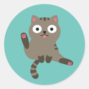 Funny Cat Classic Round Sticker