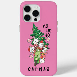 Funny Cat Claus Merry Catmas iPhone 15 Pro Max Case