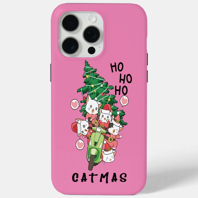 Funny Cat Claus Merry Catmas Case-Mate iPhone Case (Back)