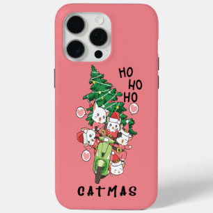 Funny Cat Claus Merry Catmas iPhone 15 Pro Max Case