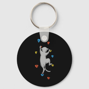 Funny Cat Climber Rock Climbing Gift For Men Women Key Ring