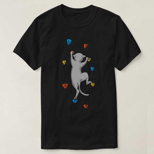 Funny Cat Climber Rock Climbing Gift For Men Women T-Shirt (Design Front)