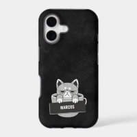 Funny Cat coffee design custom name Case-Mate iPho